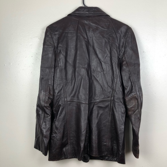 Nine West Brown 100% Leather Coat - Picture 5 of 7